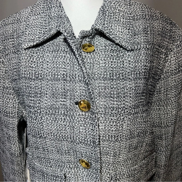 NWT! ARITZIA Babaton Frances Black White Tweed Jacket Blazer Buttons Size M - Picture 3 of 13